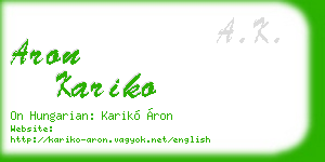 aron kariko business card